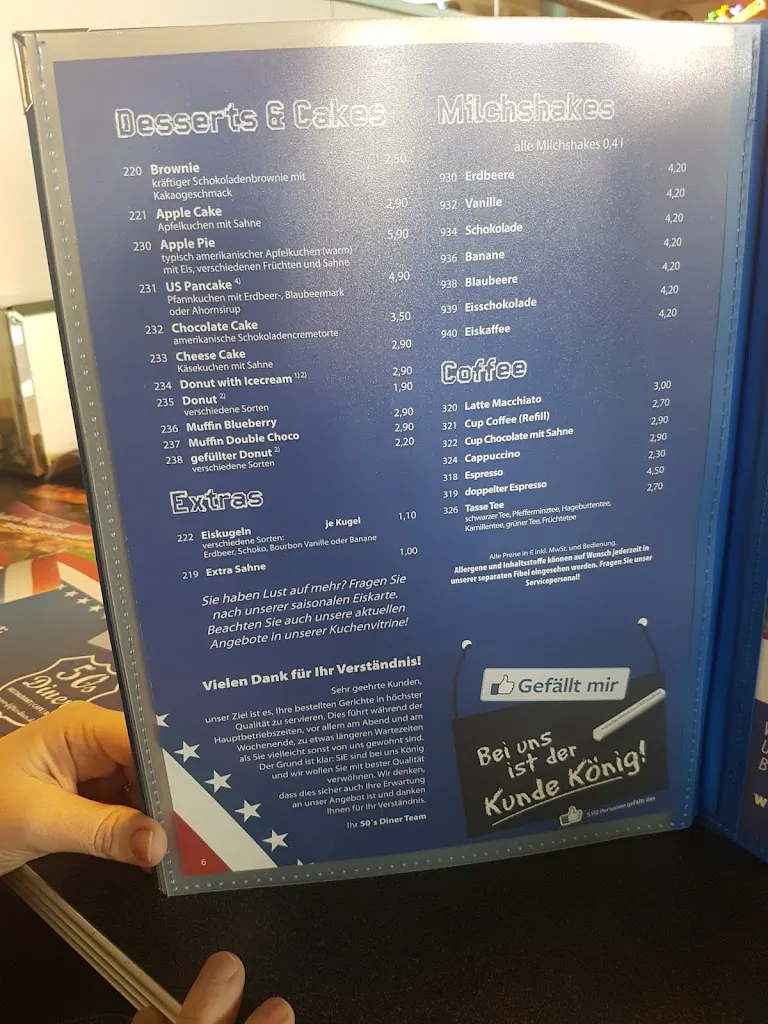 Menü_50’s Diner_Gremsdorf_Bild_1