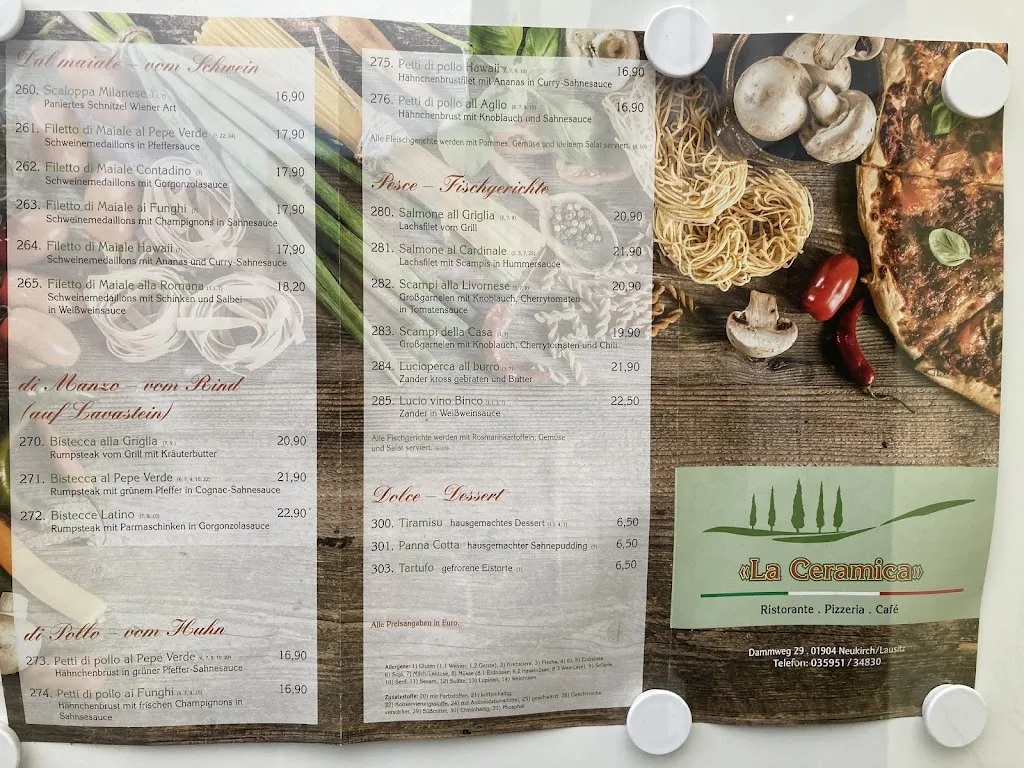Menu_Ristorante La Ceramica - Töpferschänke_Neukirch/Lausitz_image_2