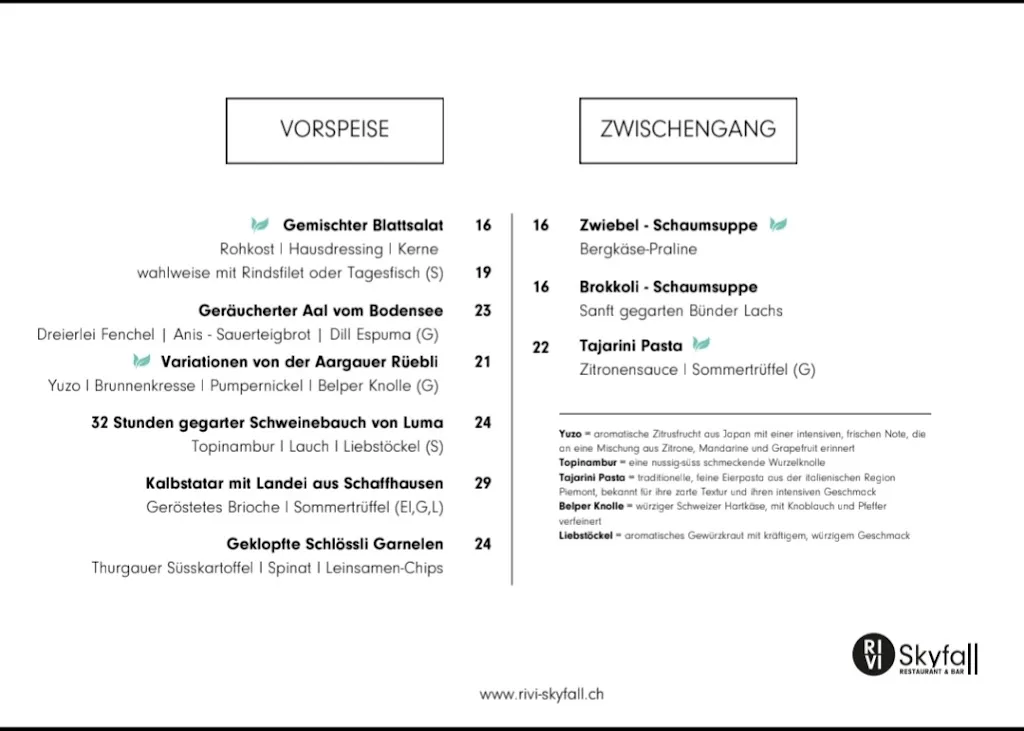 Menu_RIVI Skyfall Restaurant & Bar_Rheinfall_image_1