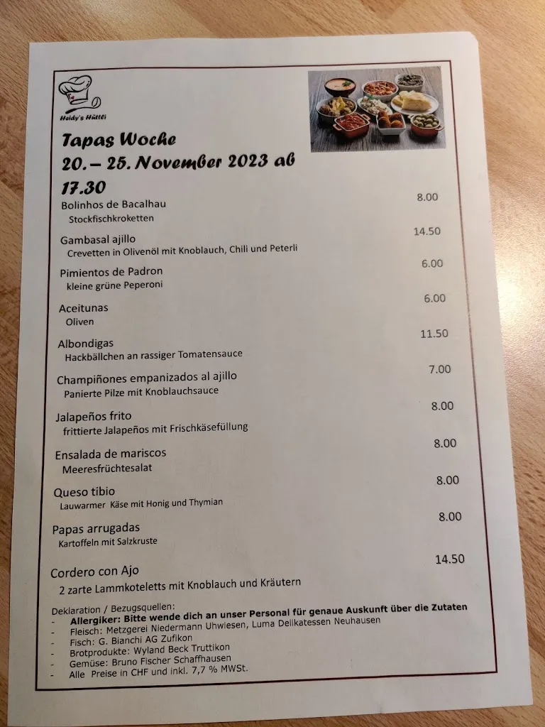 Menu_Heidy's Hüttli_Rheinfall_immagine_1