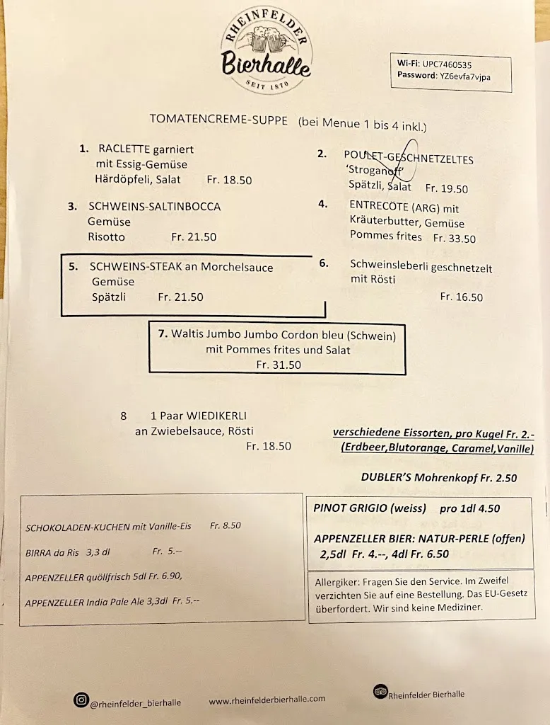 Menu_Rheinfelder Bierhalle_Zürich_image_1