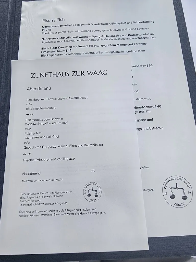 Menu_Zunfthaus zur Waag_Zürich_image_1