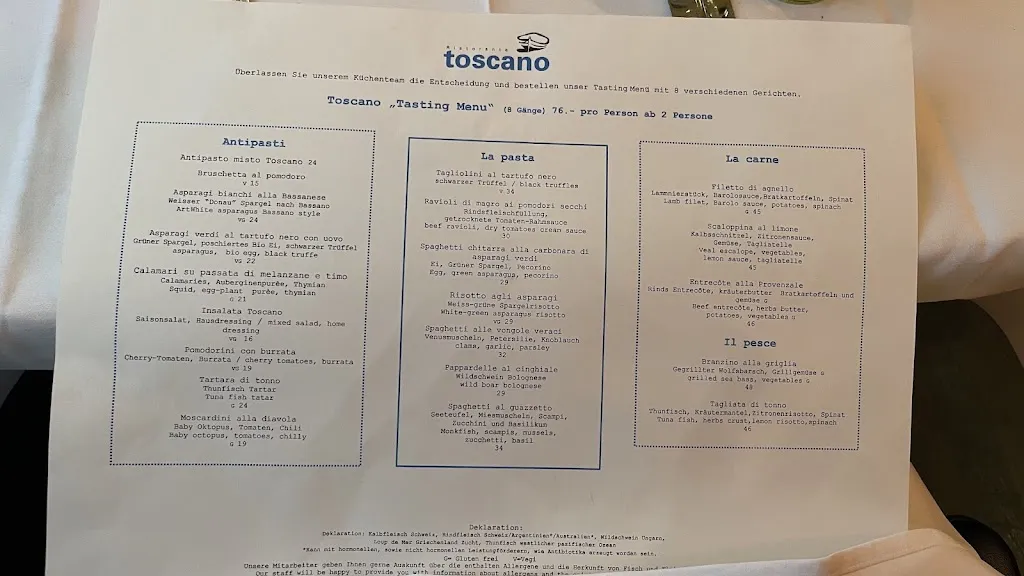 Menu_Ristorante Toscano_Zürich_image_2