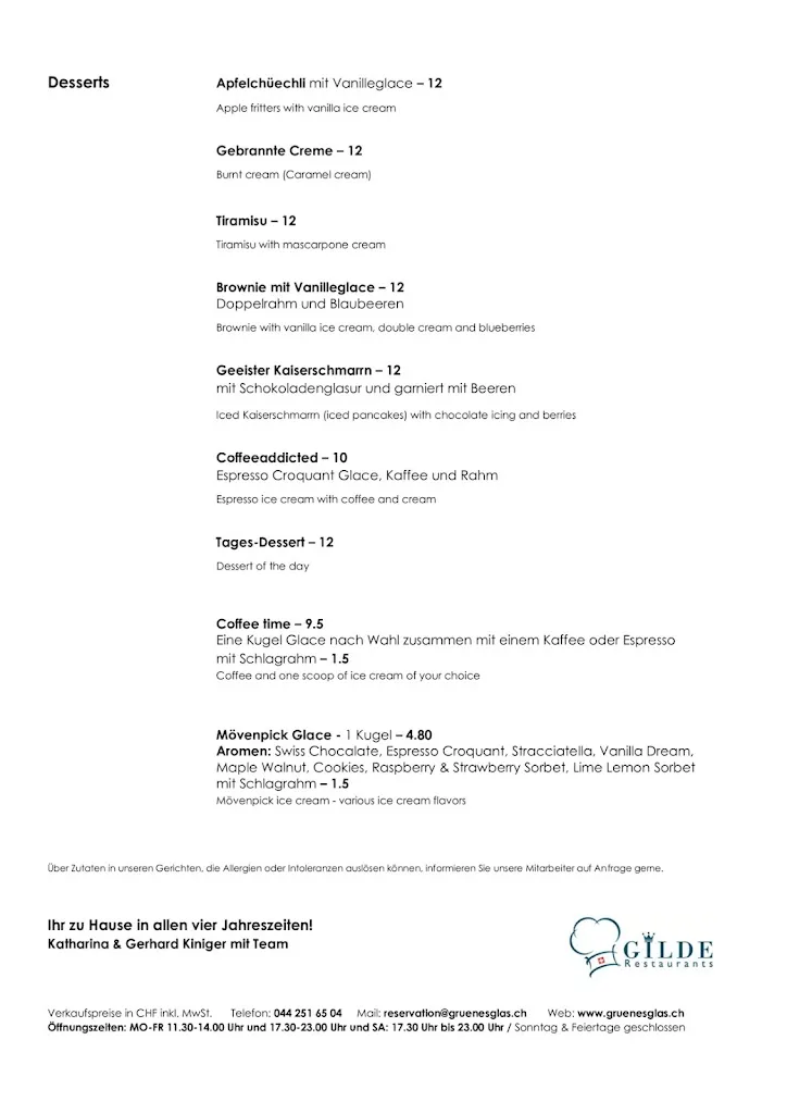 Menu_Restaurant zum Grünen Glas_Zürich_image_2