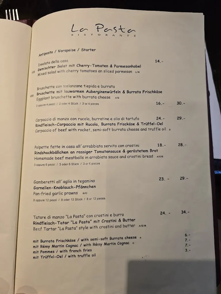 Menu_La Pasta_Zürich_image_4