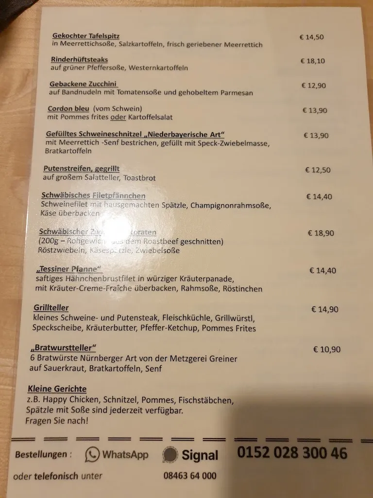 Menu_Hotel, Restaurant & Camping 