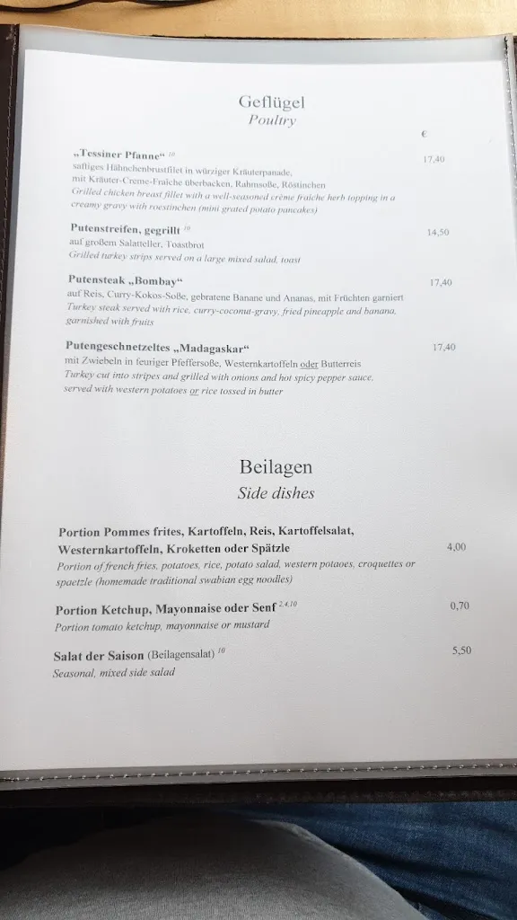 Menu_Hotel, Restaurant & Camping 