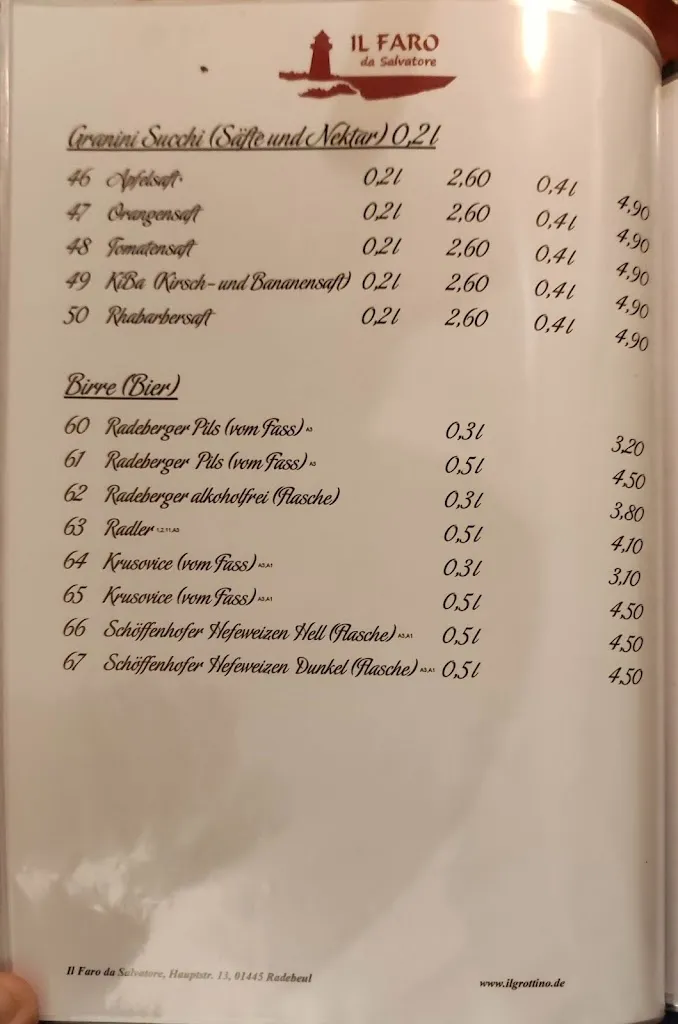 Menu_Il Faro da Salvatore_Radebeul_image_2
