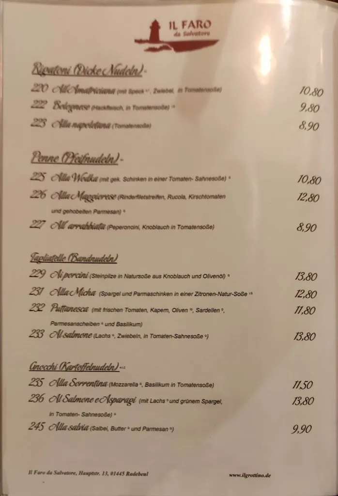 Menu_Il Faro da Salvatore_Radebeul_image_4