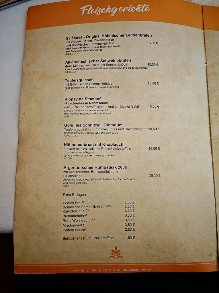 Menu_Historische Spitzgrundmühle Coswig - K&K Hotel u. Gastronomie GmbH_Coswig_image_1