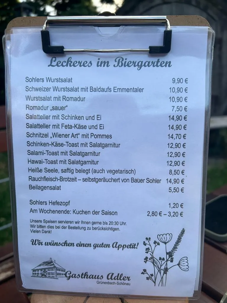 Menu_Gasthaus Adler | Schönau_Grünenbach_immagine_1