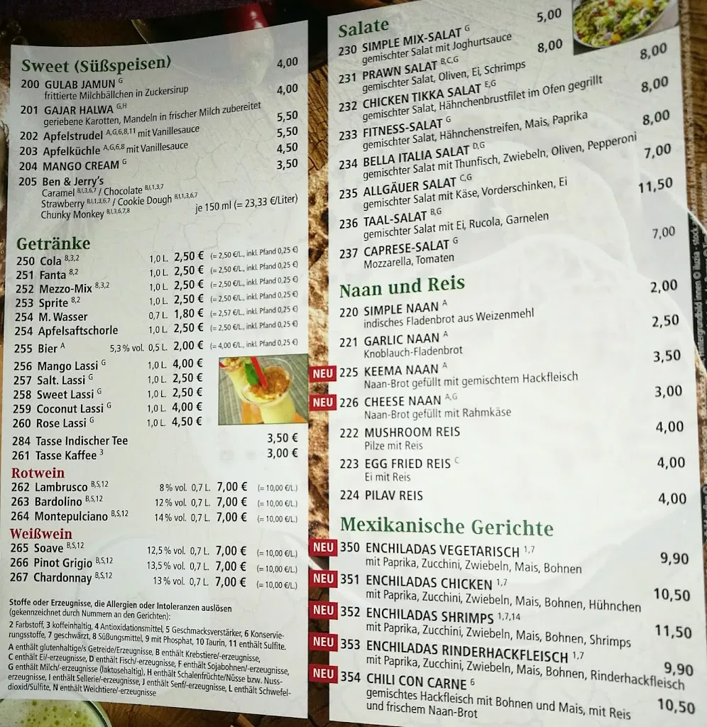 Menu_Taal Indische Spezialitäten_Grünenbach_image_4