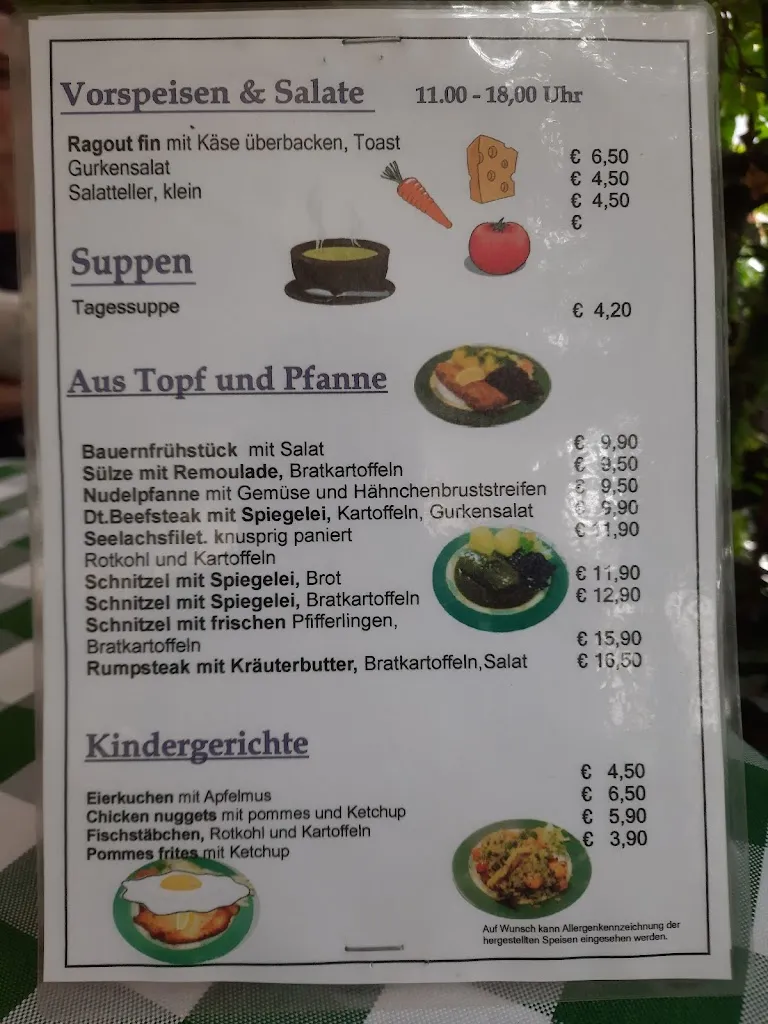Menu_Gaststätte und Pension 