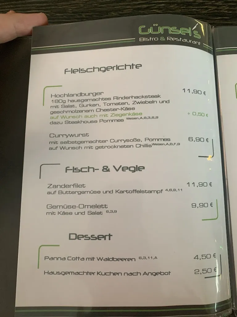Menu_Restaurant „Günsel’s“_Dresden_immagine_1