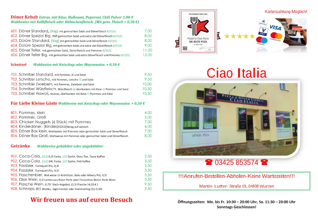 Menu_Pizzeria Ciao Italia_Wurzen_image_1