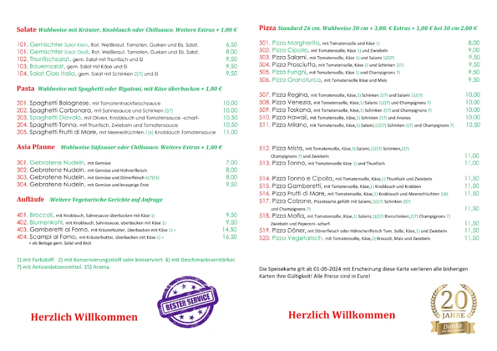 Menu_Pizzeria Ciao Italia_Wurzen_image_2