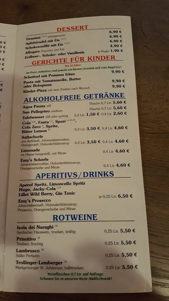 Menu_Emy's Restaurant Pizzeria Trattoria - Ludwigsburg Asperg Stuttgart Restaurant_Asperg_image_4