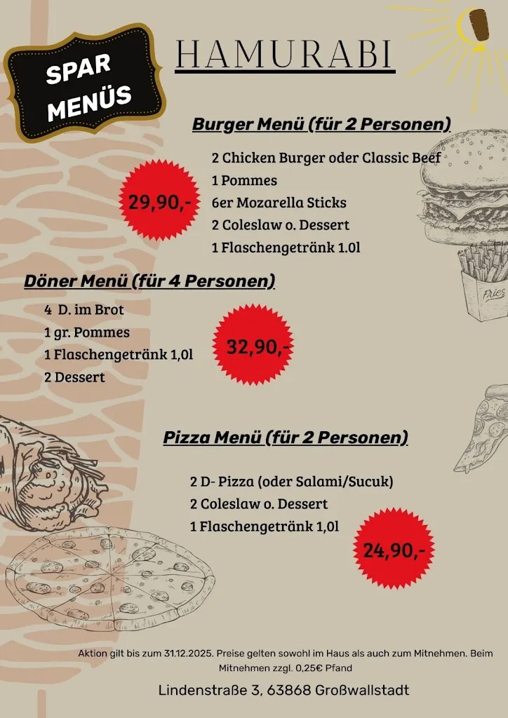 Menu_Hamurabi - Döner | Pizza | Burger_Großwallstadt_immagine_1