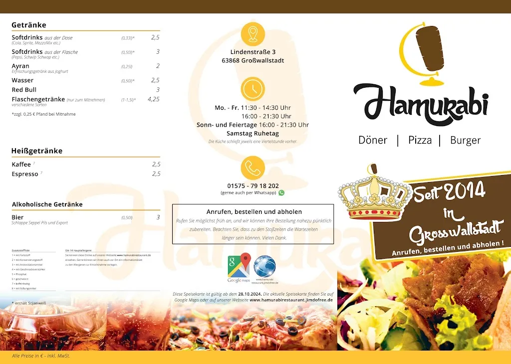 Menu_Hamurabi - Döner | Pizza | Burger_Großwallstadt_immagine_3