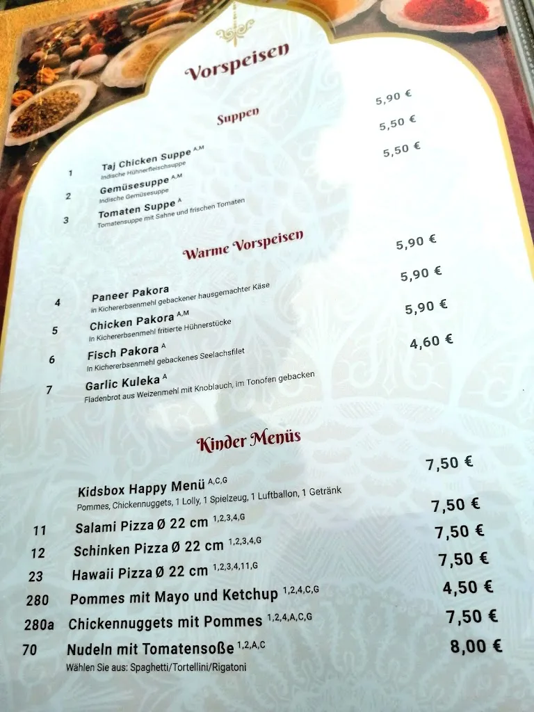 Menu_Restaurant Taj Mahal Zschopau_Zschopau_image_1