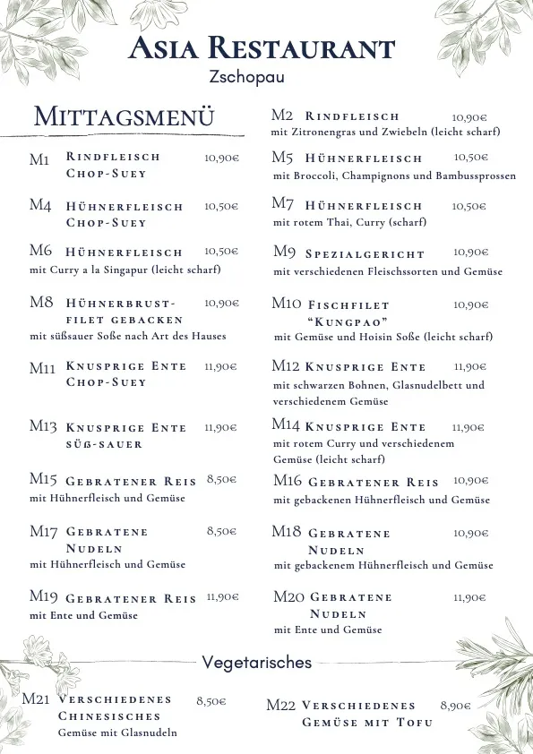 Menu_Asia Restaurant Zschopau_Zschopau_immagine_1