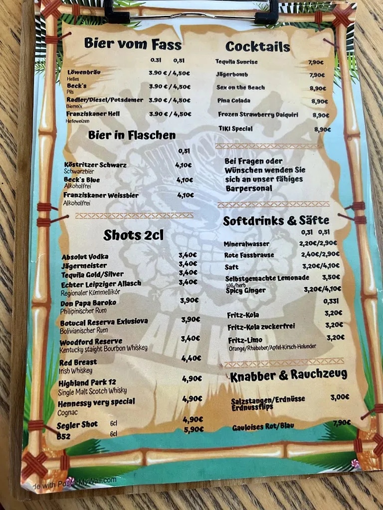 Menu_Tiki Bar am Kap Zwenkau_Zwenkau_image_2