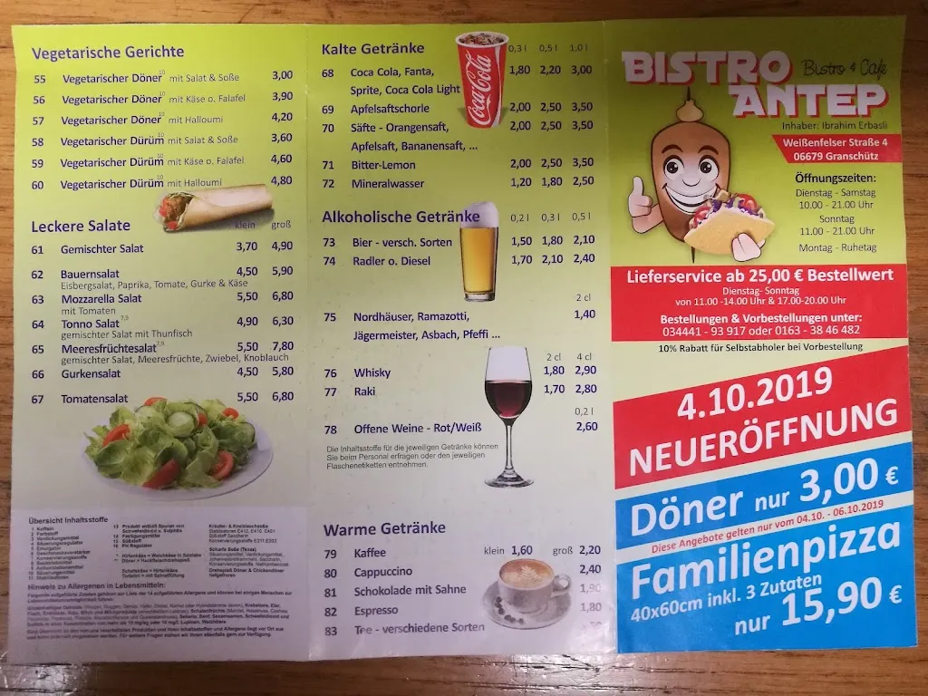 Menu_Bistro Antep Döner u.Pizzeria 