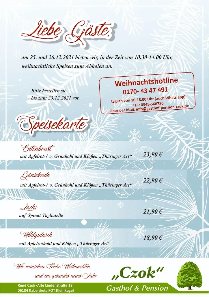 Menu_Gasthof & Pension Czok Kleinkugel_Kabelsketal_immagine_3