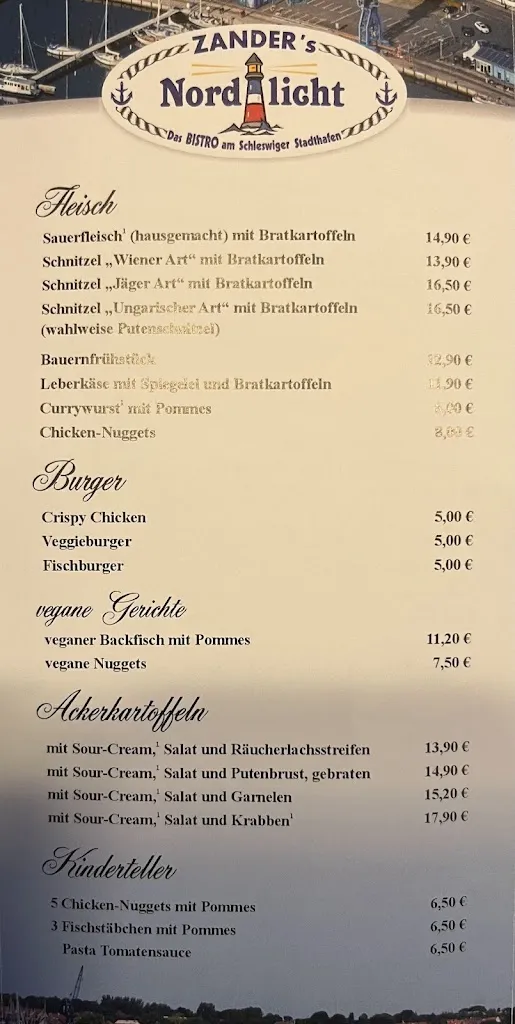 Menu_Bistro Zander's Nordlicht_Schleswig_immagine_3