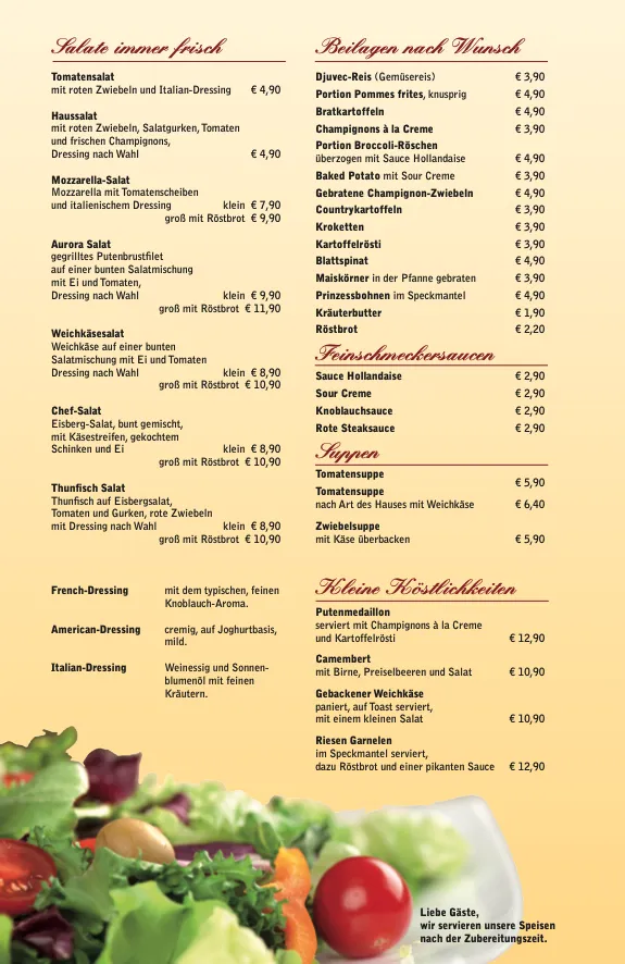 Menu_Aurora Hotel & Restaurant_Kappeln_immagine_1