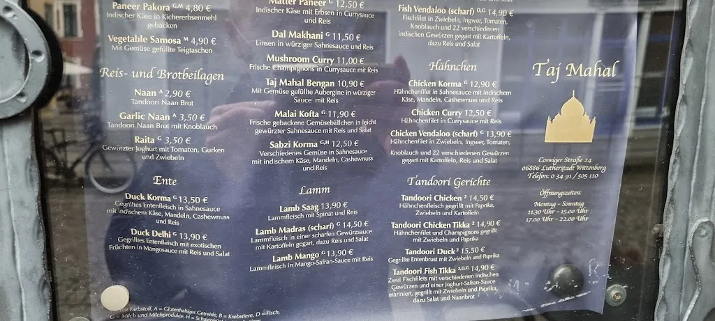 Menu_Taj Mahal Wittenberg_Wittenberg_image_3