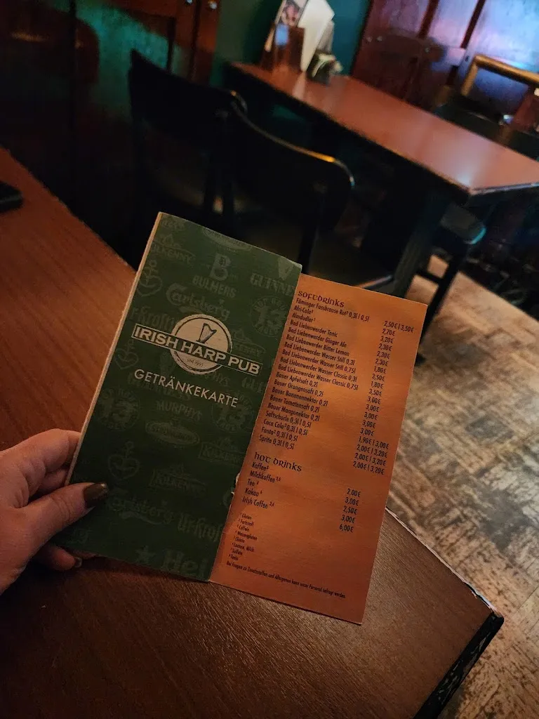 Menu_Irish Harp Pub_Wittenberg_image_1