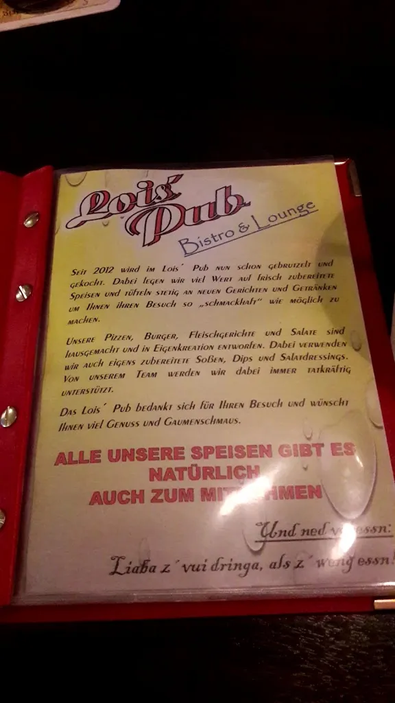 Menu_Lois Pub_Grafenau_immagine_1