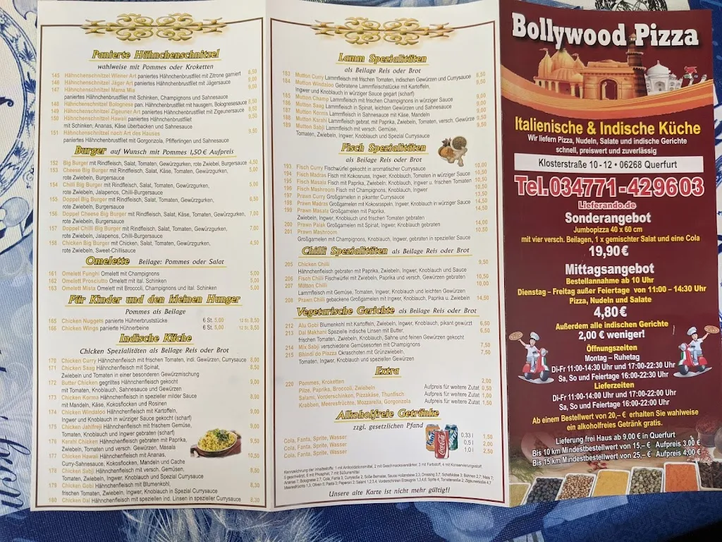 Menu_Bollywood Pizzadienst/ Indisch_Querfurt_immagine_2