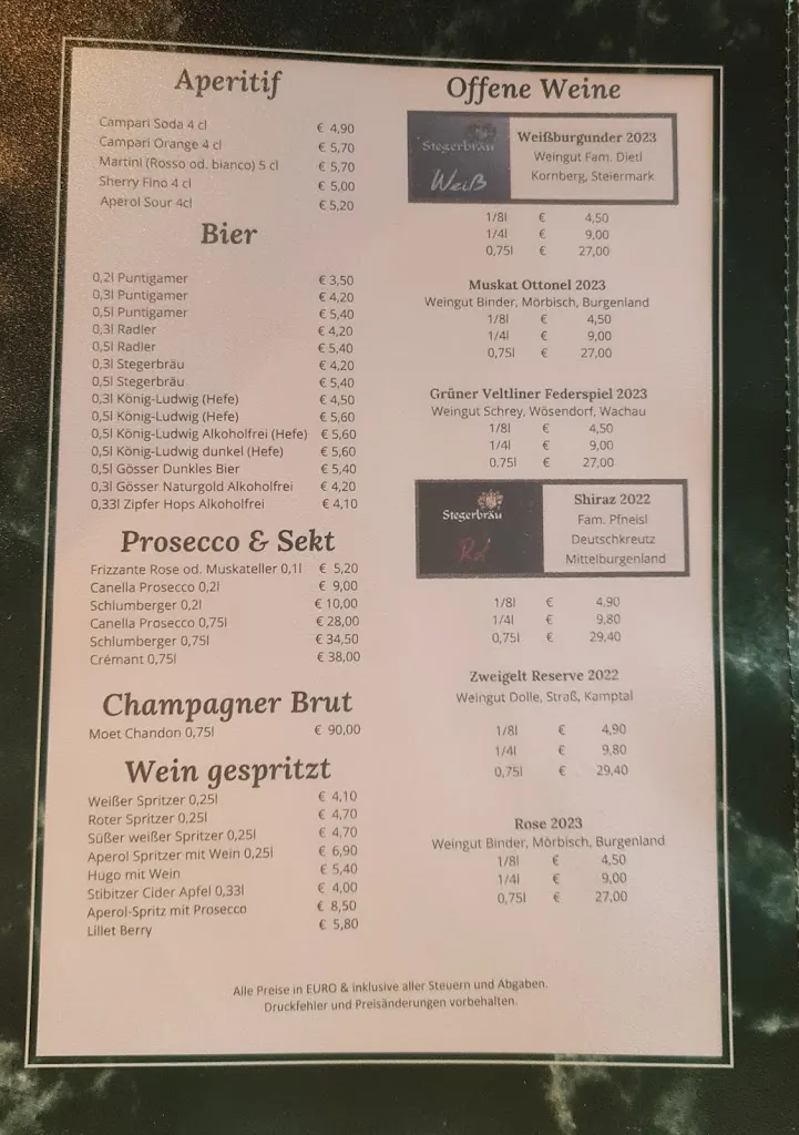 Menu_Restaurant Stegerbräu_Austria_image_1