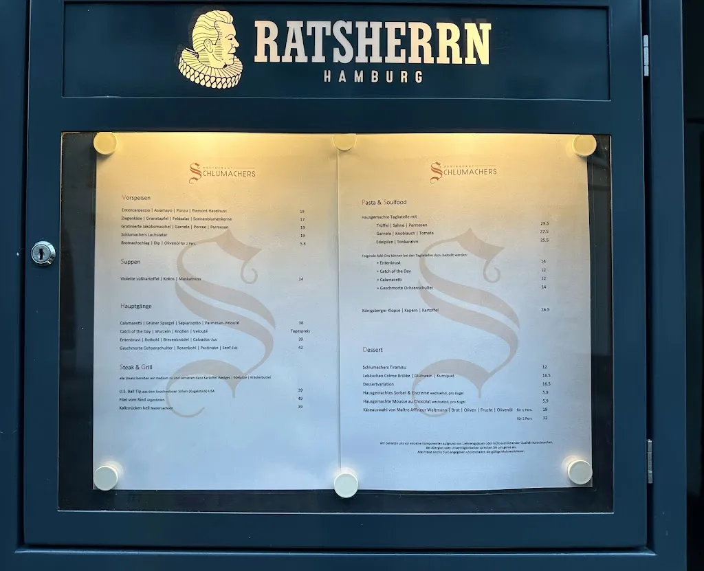 Menu_Restaurant Schlumachers_Lübeck_immagine_2