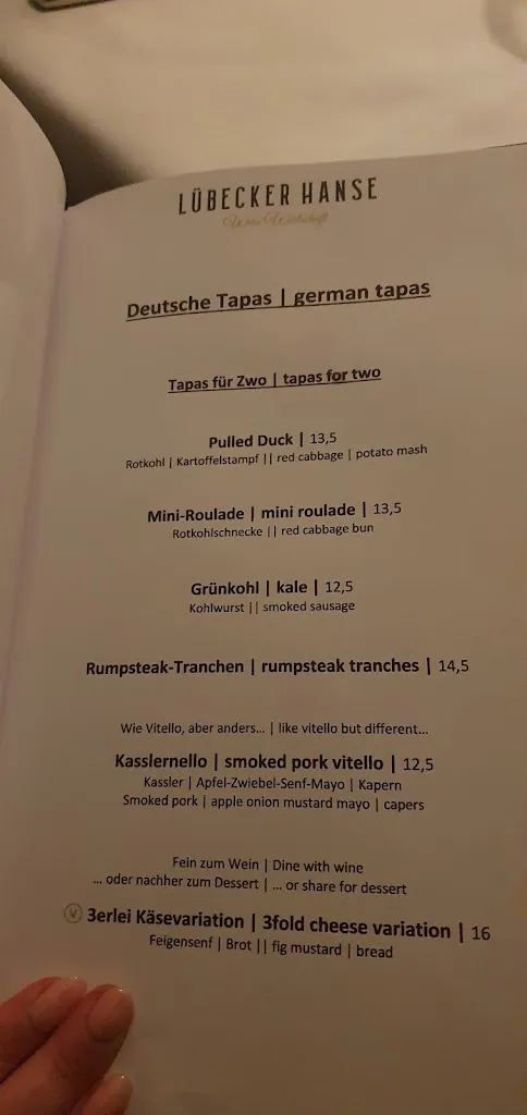 Menu_Lübecker Hanse - Lübeck_Lübeck_immagine_2
