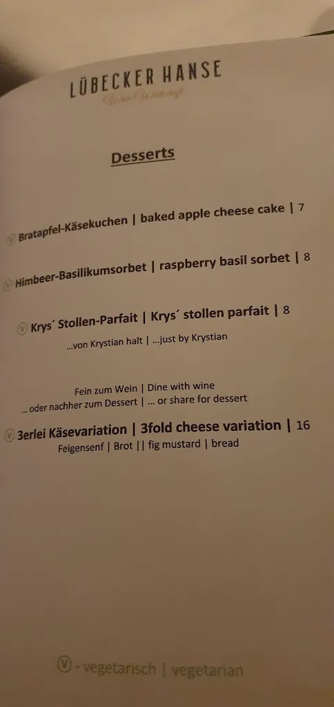 Menu_Lübecker Hanse - Lübeck_Lübeck_immagine_3