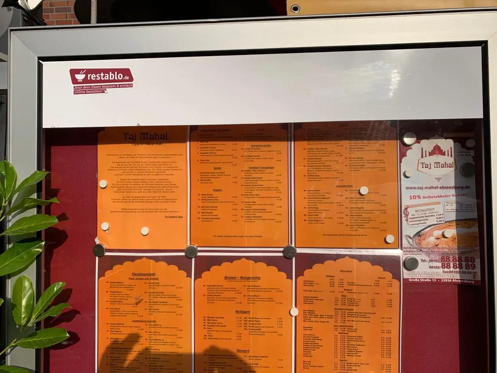 Menu_Taj Mahal - Best Indian Food_Ahrensburg_image_1