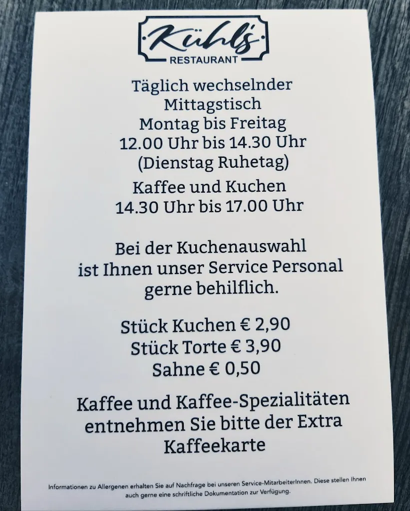Menu_Kühl‘s Restaurant - Barmstedt_Barmstedt_image_3