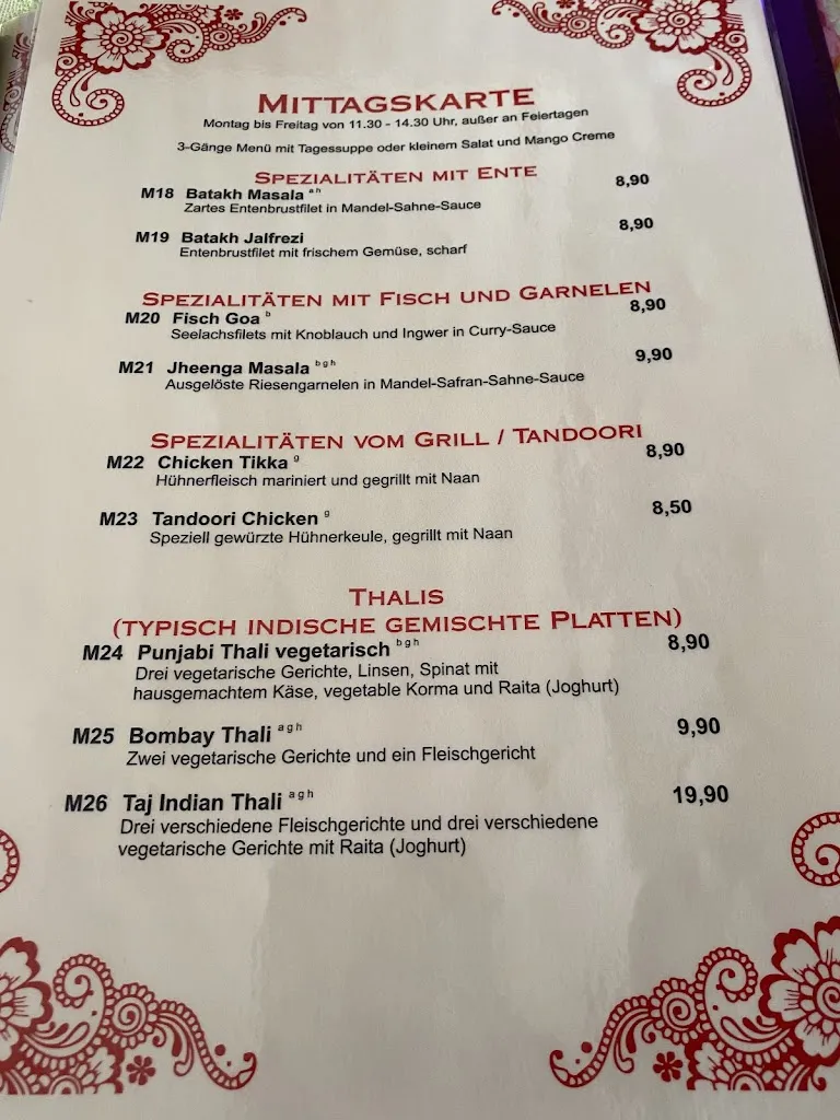 Menu_Taj Indian_Gröbenzell_image_2