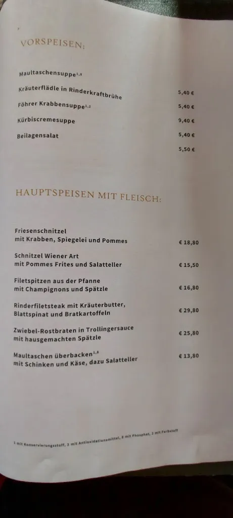 Menu_Gasthof Südwesthörn_Emmelsbüll-Horsbüll_immagine_2