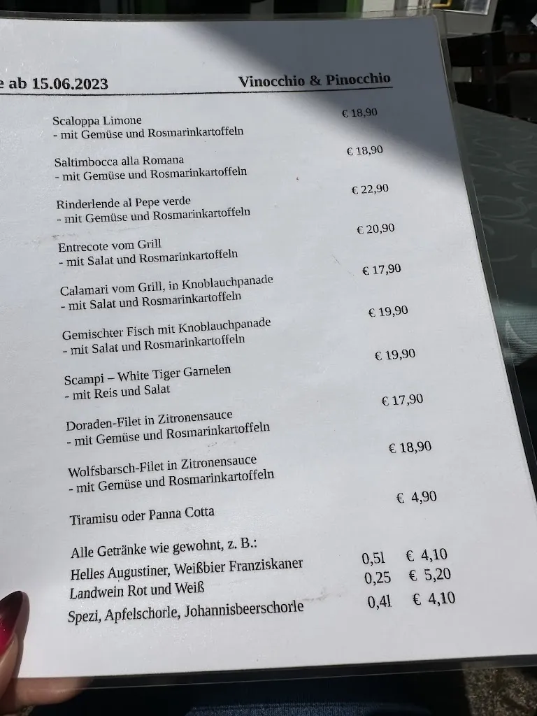 Menu_Restaurant Vinocchio Pinocchio_Gröbenzell_immagine_1