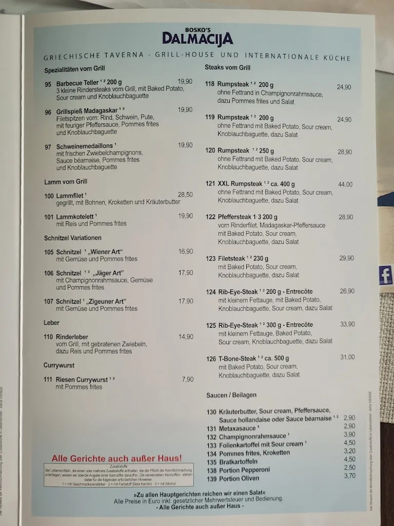 Menu_Bosko's Dalmacija Griechische Taverna_Harrislee_image_1