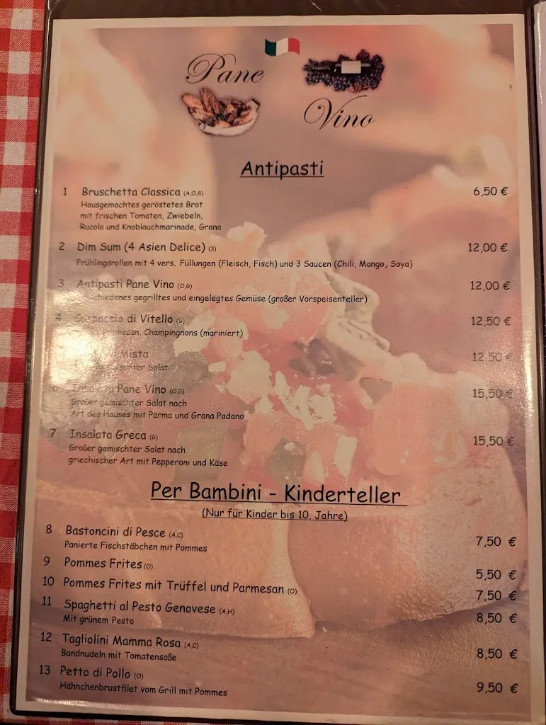 Menu_Ristorante Pizzeria PANE VINO_Kirchspiel_image_3
