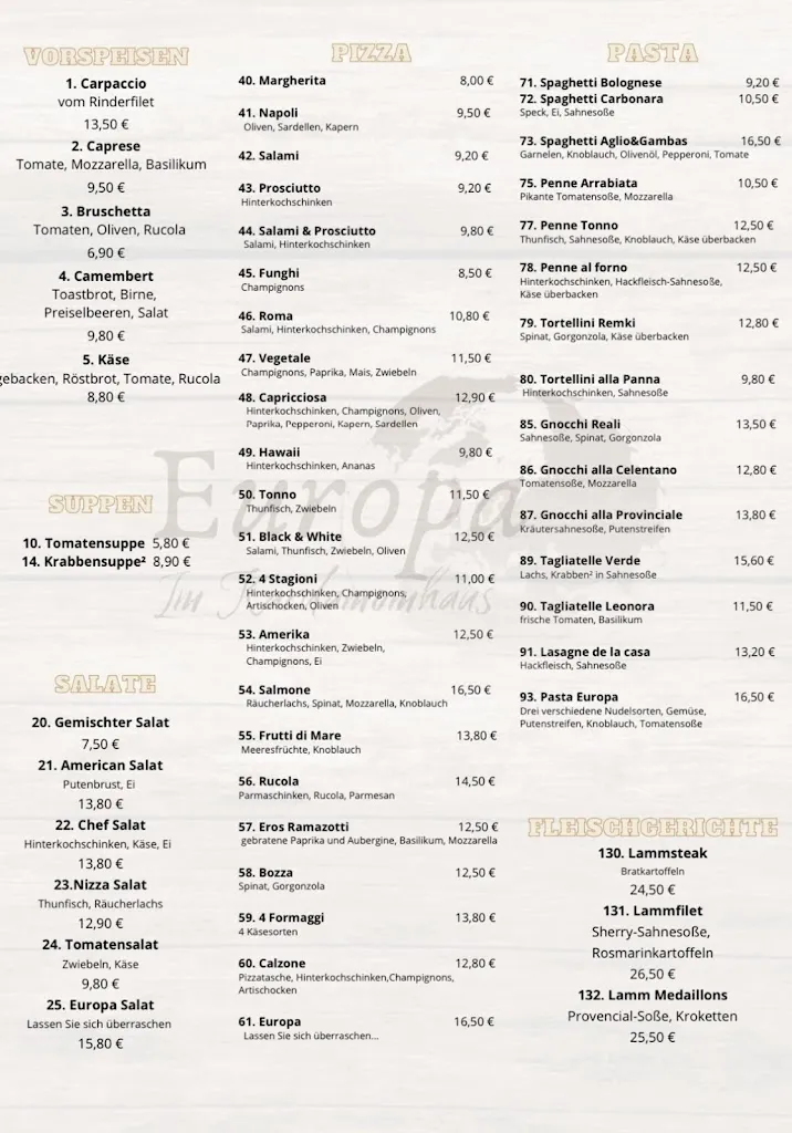 Menu_Ristorante Pizzeria Europa Gaststätten_Garding_image_2