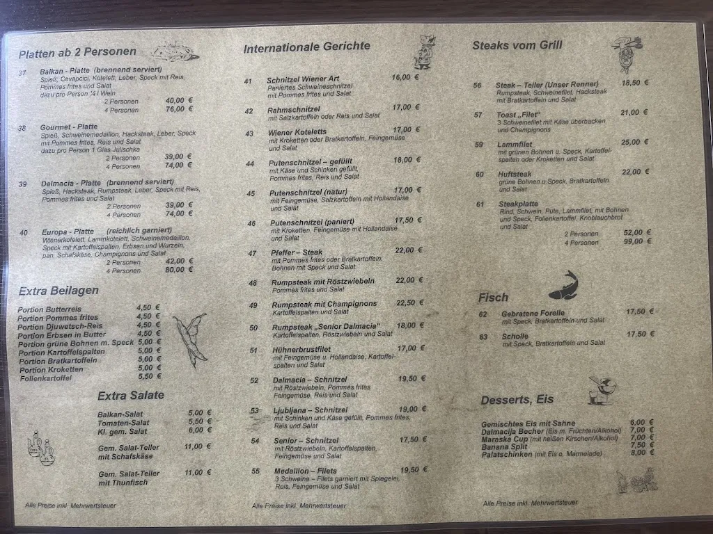 Menu_Restaurant Dalmacija_Eckernförde_immagine_1
