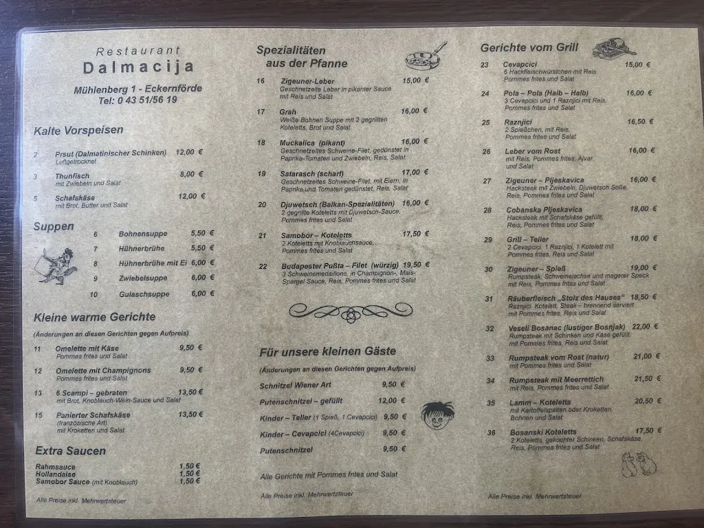 Menu_Restaurant Dalmacija_Eckernförde_immagine_2