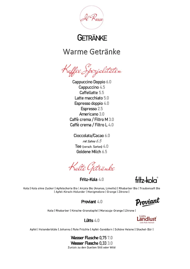 Menu_Restaurant Il Rosso am Schmeerhörn Eckernförde_Altenhof_immagine_1