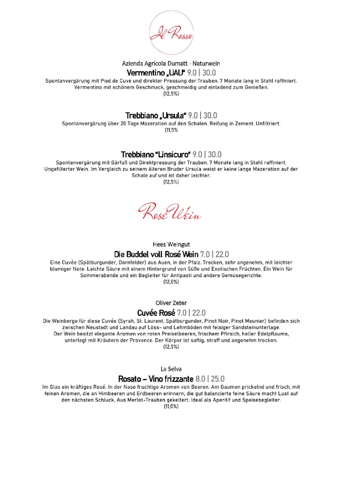 Menu_Restaurant Il Rosso am Schmeerhörn Eckernförde_Altenhof_immagine_2